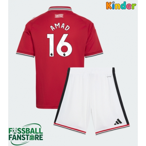 Manchester United Amad Diallo #16 Replik Heimtrikot Kinder 2026-27 Kurzarm (+ Kurze Hosen)